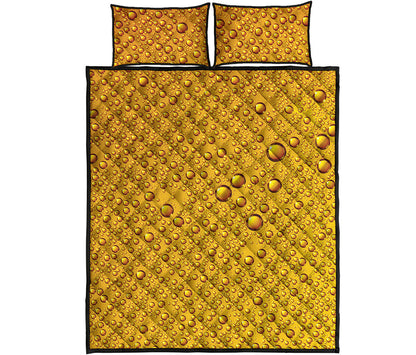 Water Drops On Beer Print Quilt Bed Set