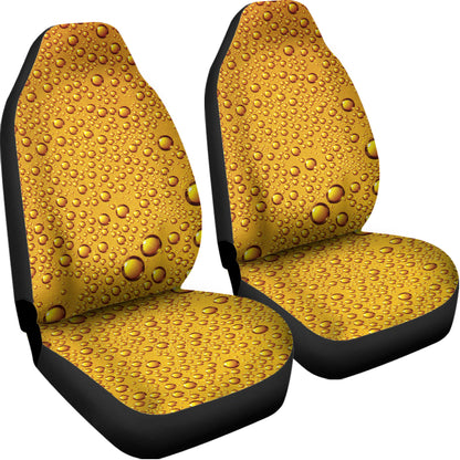 Water Drops On Beer Print Universal Fit Car Seat Covers