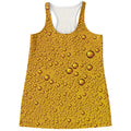 Water Drops On Beer Print Women's Racerback Tank Top