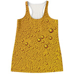 Water Drops On Beer Print Women's Racerback Tank Top