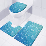Water Drops Print 3 Piece Bath Mat Set