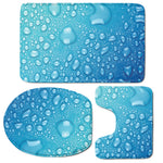 Water Drops Print 3 Piece Bath Mat Set