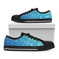 Water Drops Print Black Low Top Sneakers