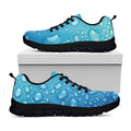 Water Drops Print Black Running Shoes