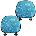 Water Drops Print Car Headrest Covers