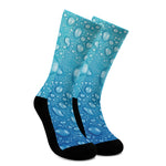 Water Drops Print Crew Socks