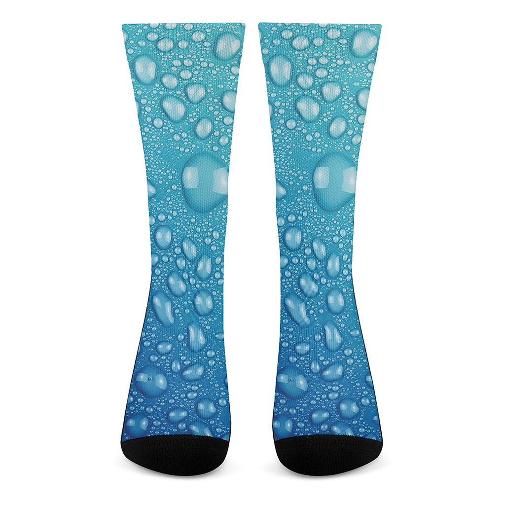 Water Drops Print Crew Socks