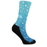 Water Drops Print Crew Socks