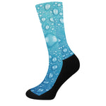 Water Drops Print Crew Socks