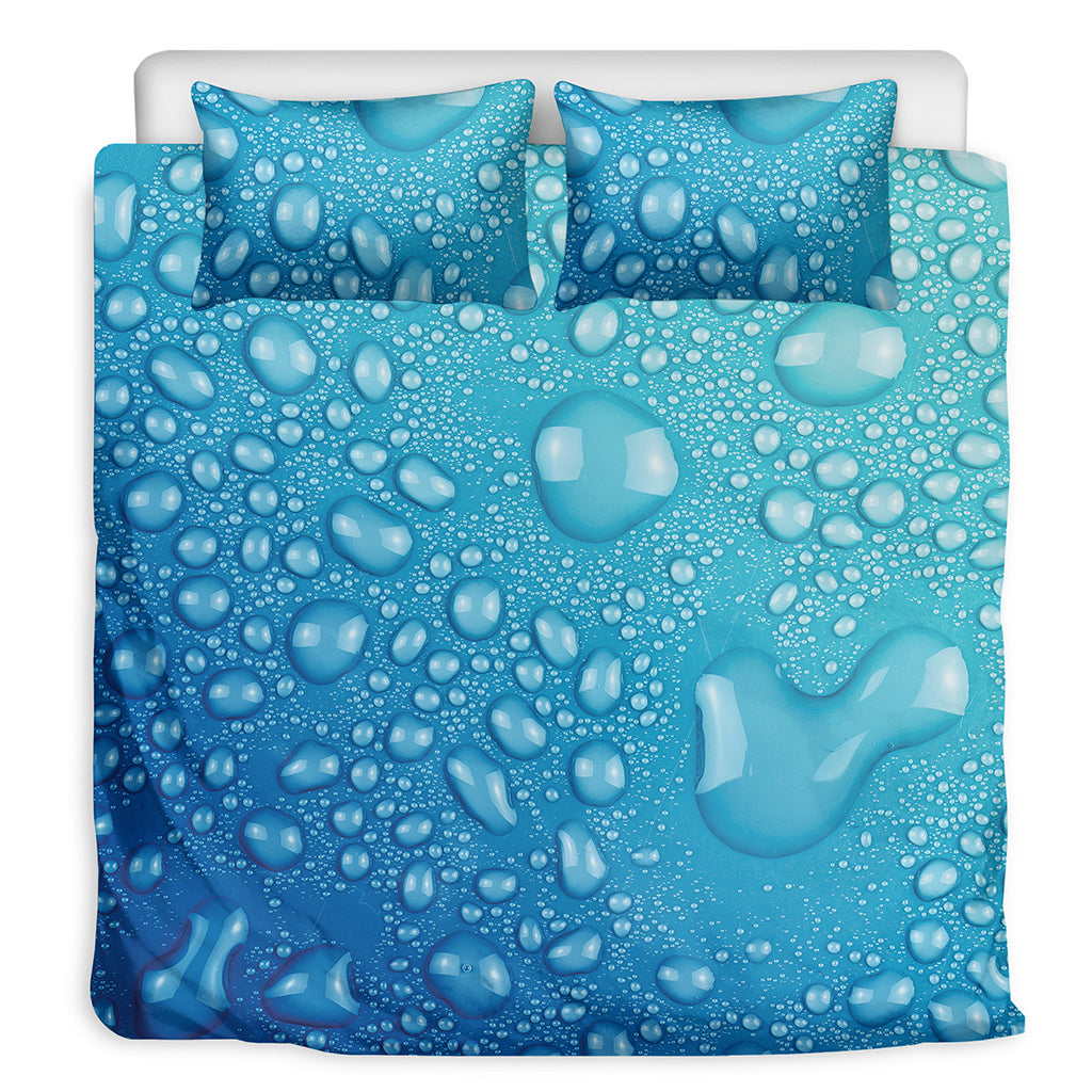 Water Drops Print Duvet Cover Bedding Set