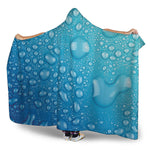 Water Drops Print Hooded Blanket