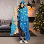 Water Drops Print Hooded Blanket