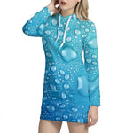 Water Drops Print Hoodie Dress