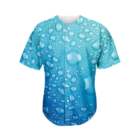 Water Drops Print Men's Baseball Jersey