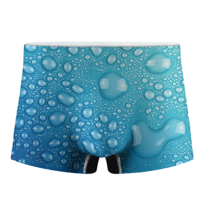 Water Drops Print Men's Boxer Briefs