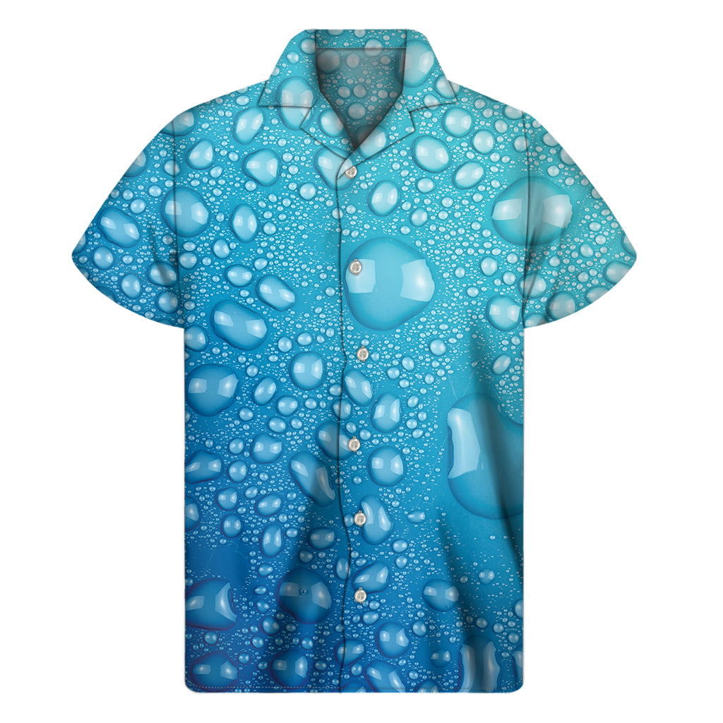 Water Drops Print Men's Short Sleeve Shirt