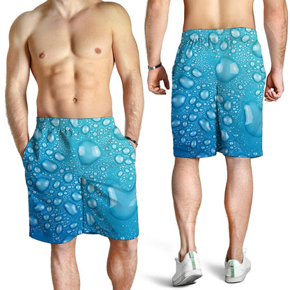 Water Drops Print Men's Shorts