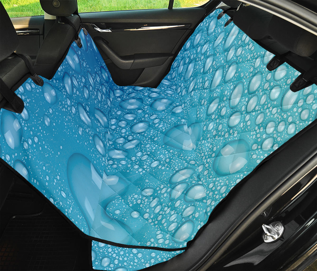 Water Drops Print Pet Car Back Seat Cover