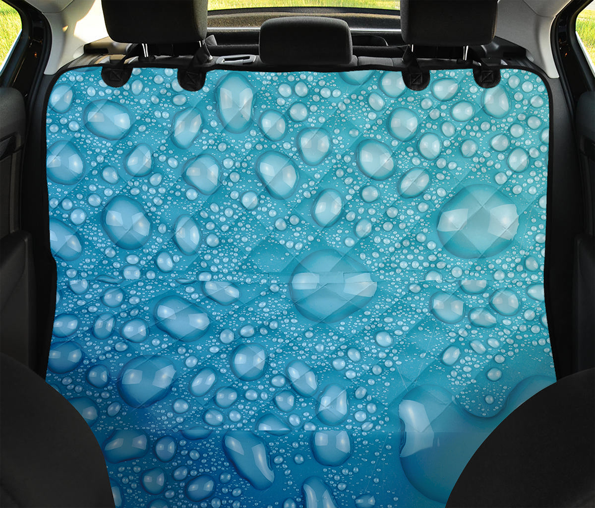 Water Drops Print Pet Car Back Seat Cover