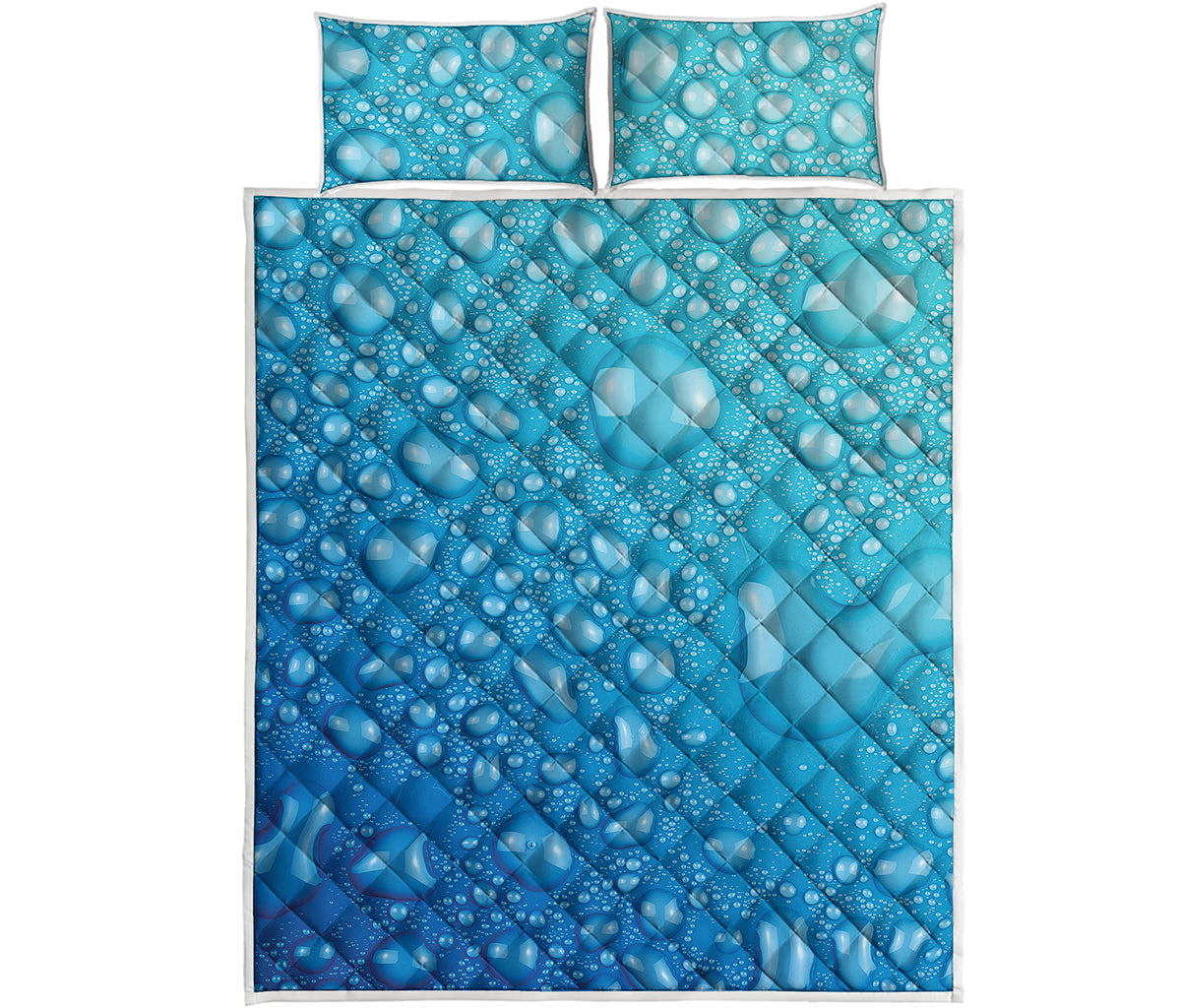 Water Drops Print Quilt Bed Set
