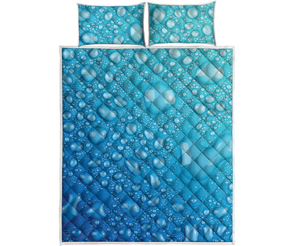 Water Drops Print Quilt Bed Set