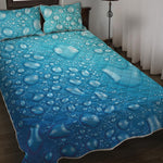 Water Drops Print Quilt Bed Set