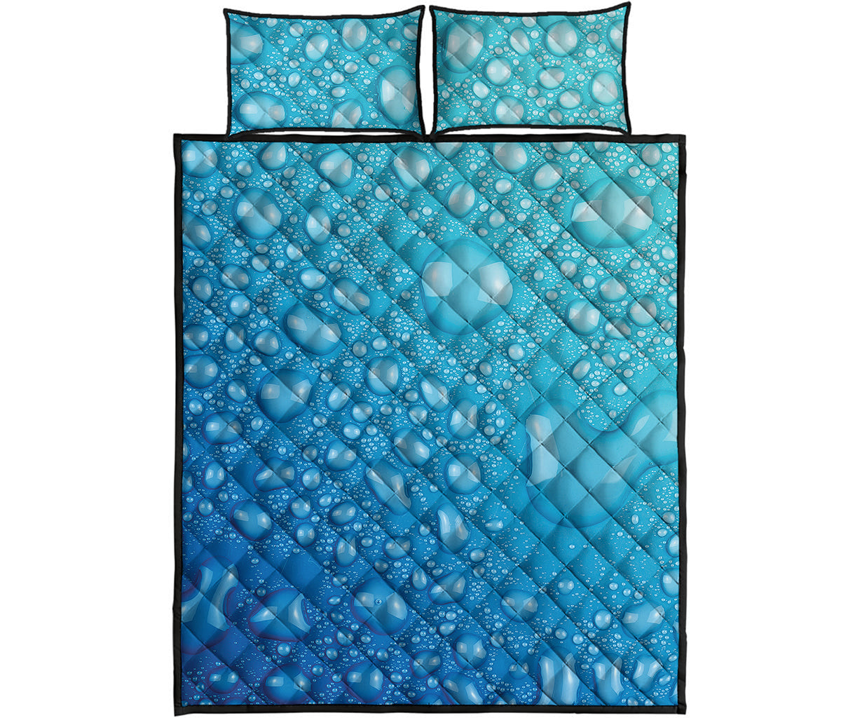 Water Drops Print Quilt Bed Set