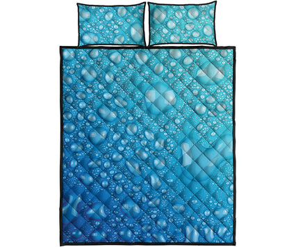 Water Drops Print Quilt Bed Set