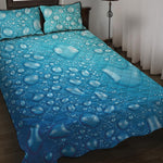 Water Drops Print Quilt Bed Set