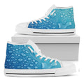 Water Drops Print White High Top Sneakers