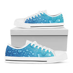 Water Drops Print White Low Top Shoes