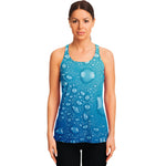 Water Drops Print Women's Racerback Tank Top