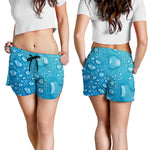 Water Drops Print Women's Shorts