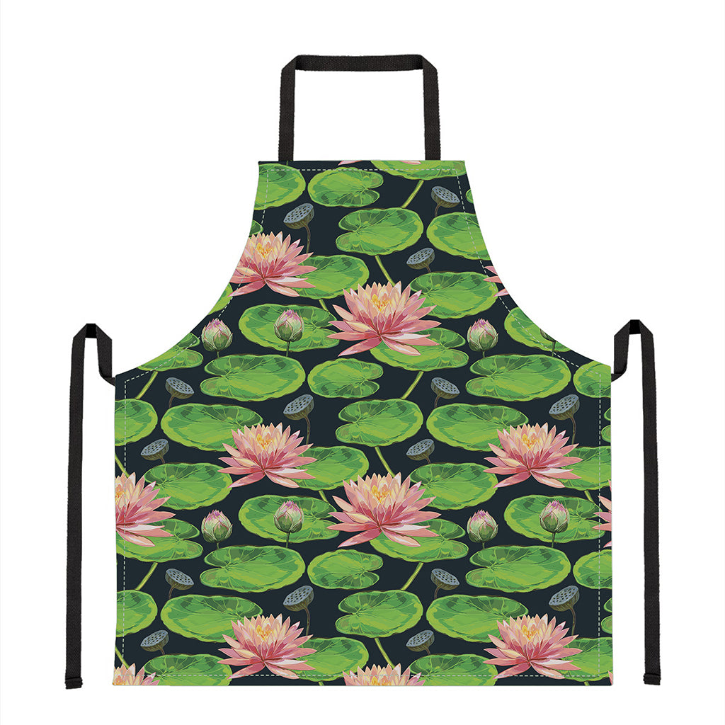 Water Lily Flower Pattern Print Apron