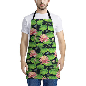 Water Lily Flower Pattern Print Apron