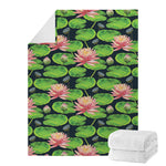 Water Lily Flower Pattern Print Blanket