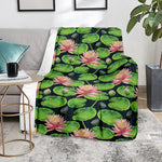 Water Lily Flower Pattern Print Blanket
