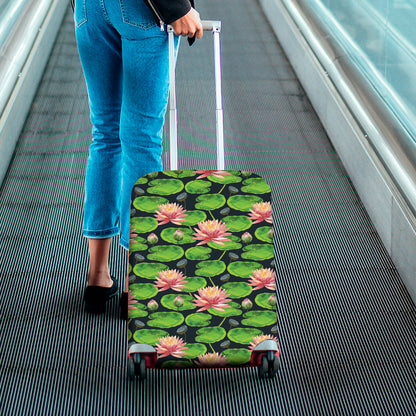 Water Lily Flower Pattern Print Luggage Cover