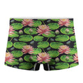 Water Lily Flower Pattern Print Men's Boxer Briefs