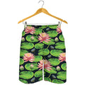 Water Lily Flower Pattern Print Men's Shorts