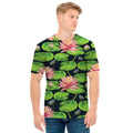 Water Lily Flower Pattern Print Men's T-Shirt
