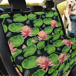 Water Lily Flower Pattern Print Pet Car Back Seat Cover