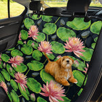 Water Lily Flower Pattern Print Pet Car Back Seat Cover