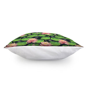 Water Lily Flower Pattern Print Pillow Cover