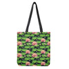 Water Lily Flower Pattern Print Tote Bag