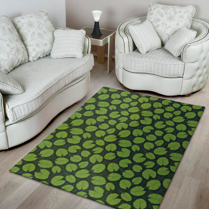 Water Lily Pads Pattern Print Area Rug