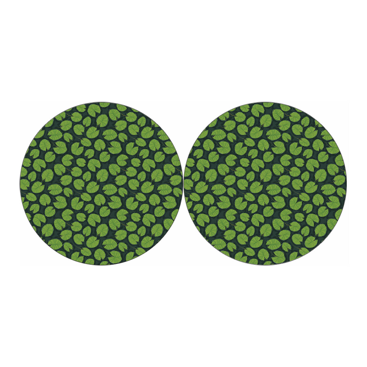 Water Lily Pads Pattern Print Car Coasters