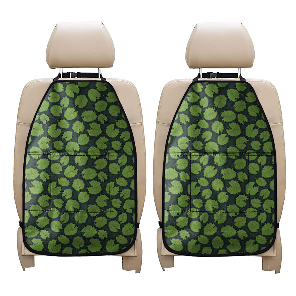 Water Lily Pads Pattern Print Car Seat Organizers