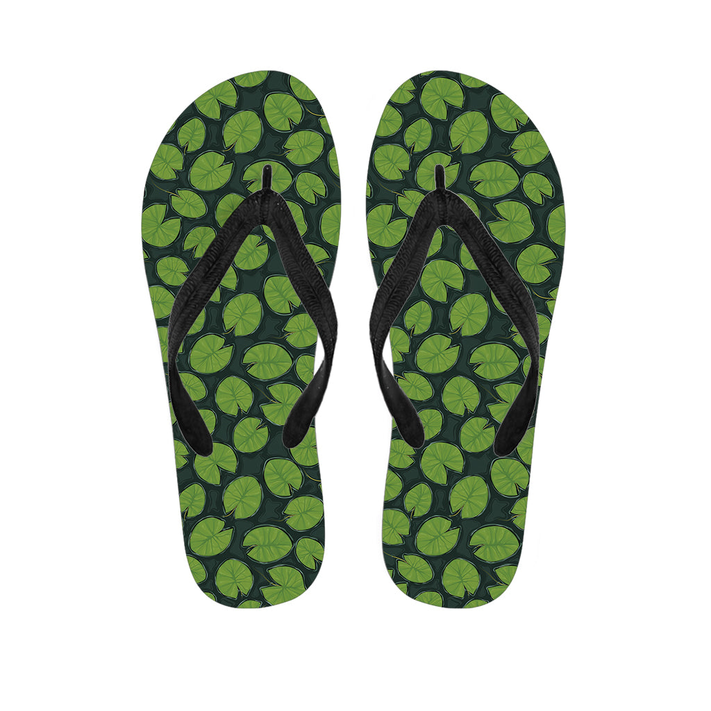 Water Lily Pads Pattern Print Flip Flops
