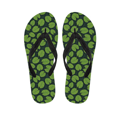 Water Lily Pads Pattern Print Flip Flops